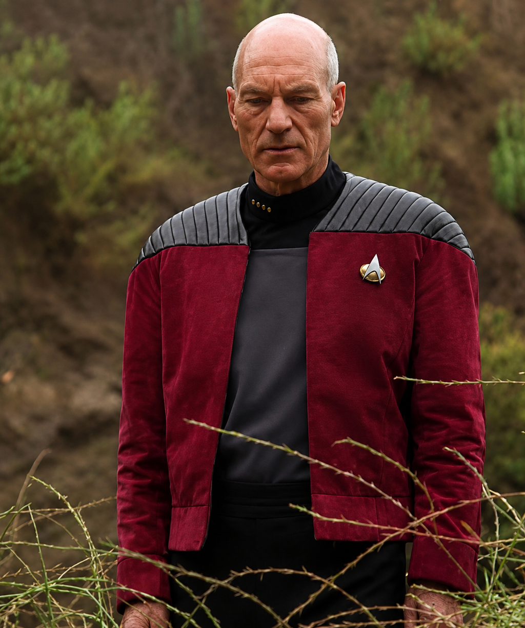 Hollywood Jackets Star Trek Captain Picard Red Leather Jacket