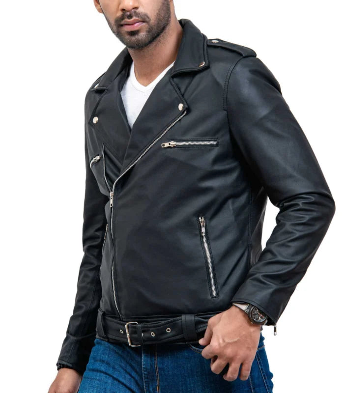 Ride Skull Cowhide Motorcycle Leather Jacket
