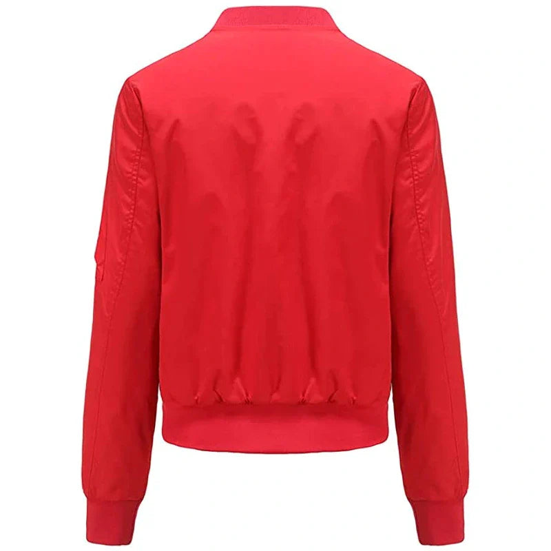 Leather Bomber Red Jacket