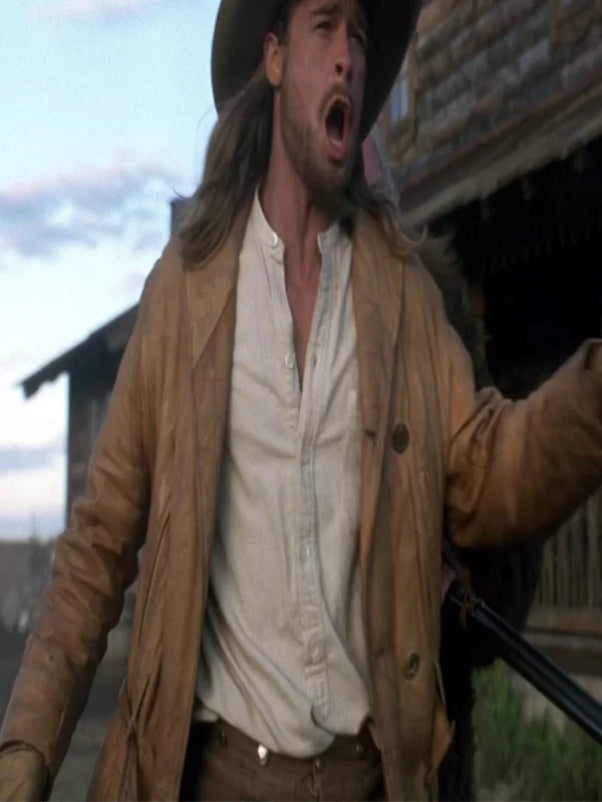 Hollywood Jackets Legends of the Fall Brad Pitt Tan Leather Coat