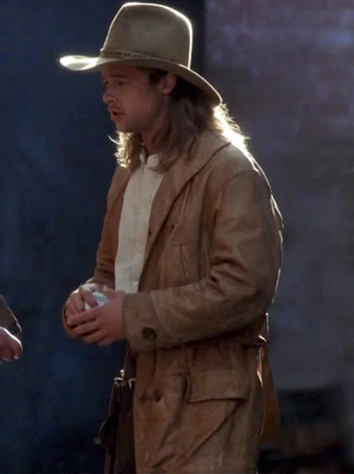 Hollywood Jackets Legends of the Fall Brad Pitt Tan Leather Coat