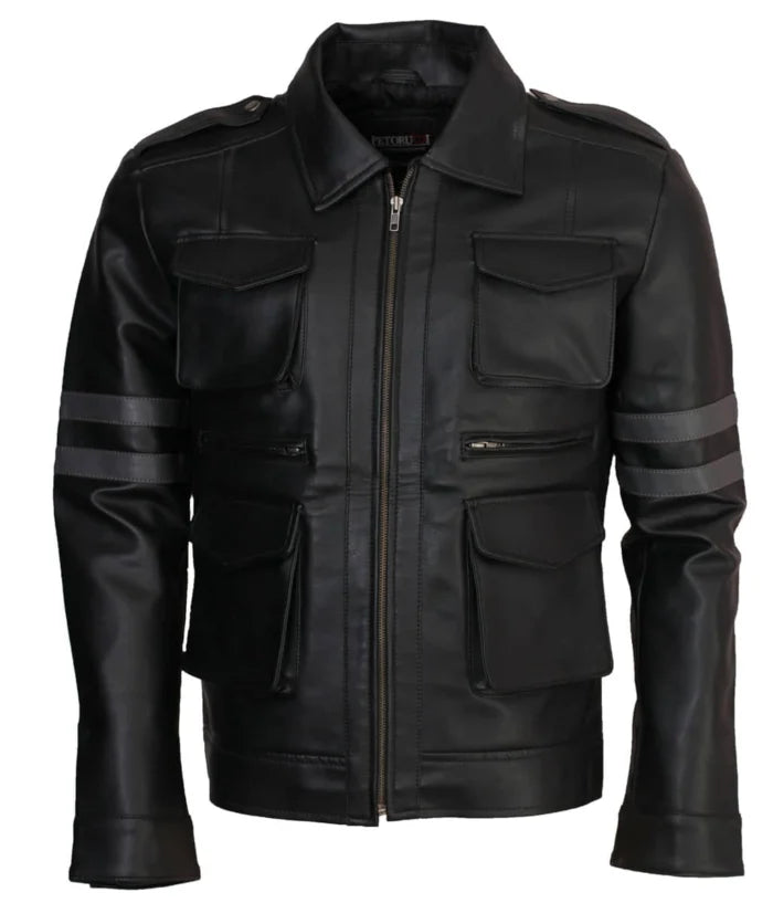 Hollywood Jackets RE 6 Black Leather Jacket