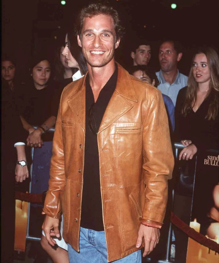 Matthew McConaughey Style Long Leather Coat Jacket