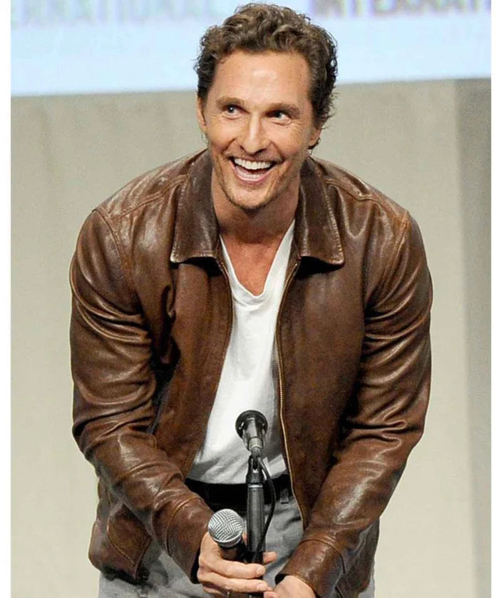 Hollywood Jackets Matthew McConaughey Interstellar Brown Leather Jacket
