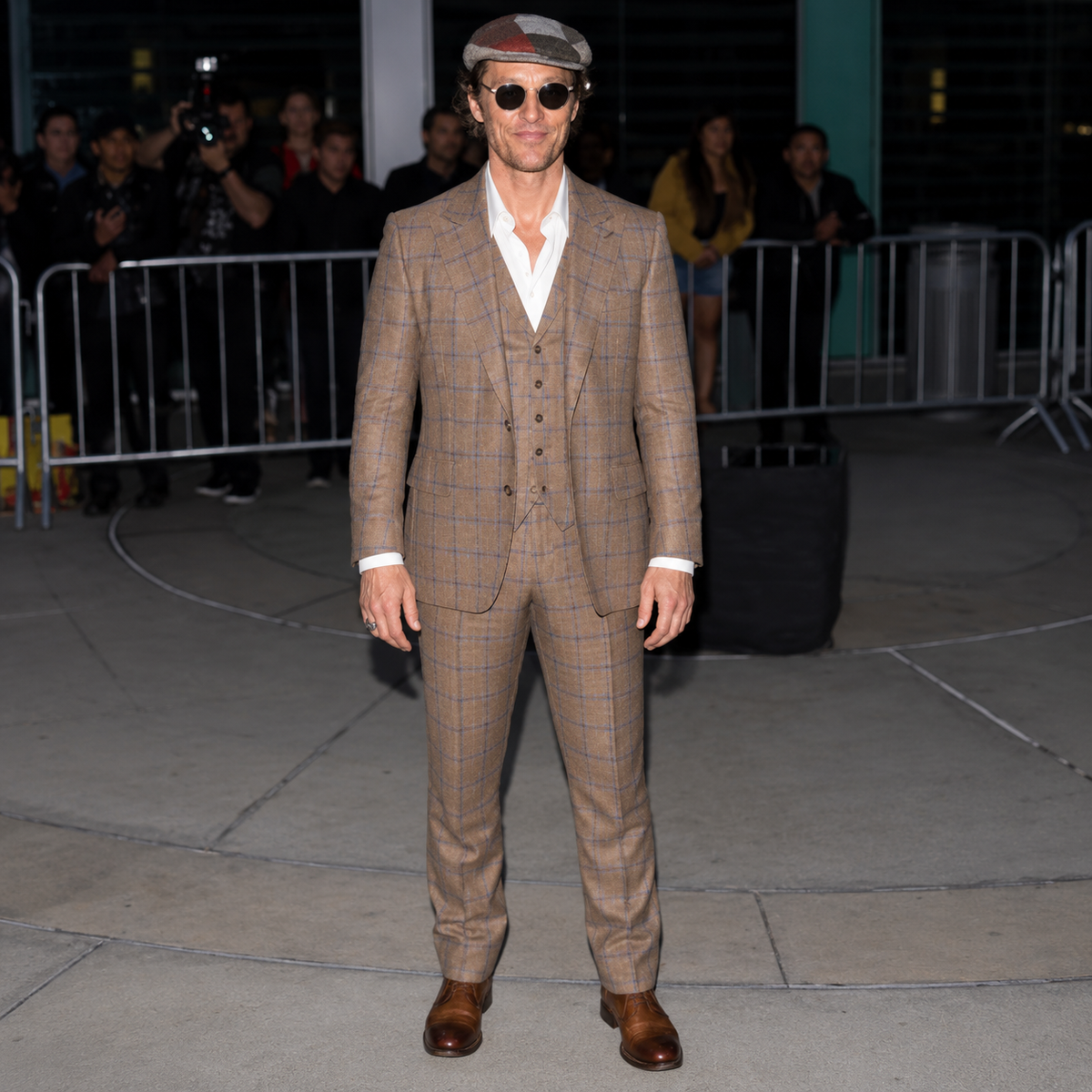 Hollywood Jackets Matthew McConaughey The Beach Bum Brown Plaid 3 Piece Suit Men’s