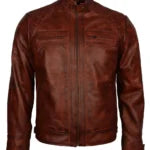 Men’s Brown Crocodile Leather Biker Jacket