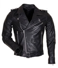 Men’s Black Cowhide Skull Motorcycle Leather Jacket – Genuine Biker Jacket