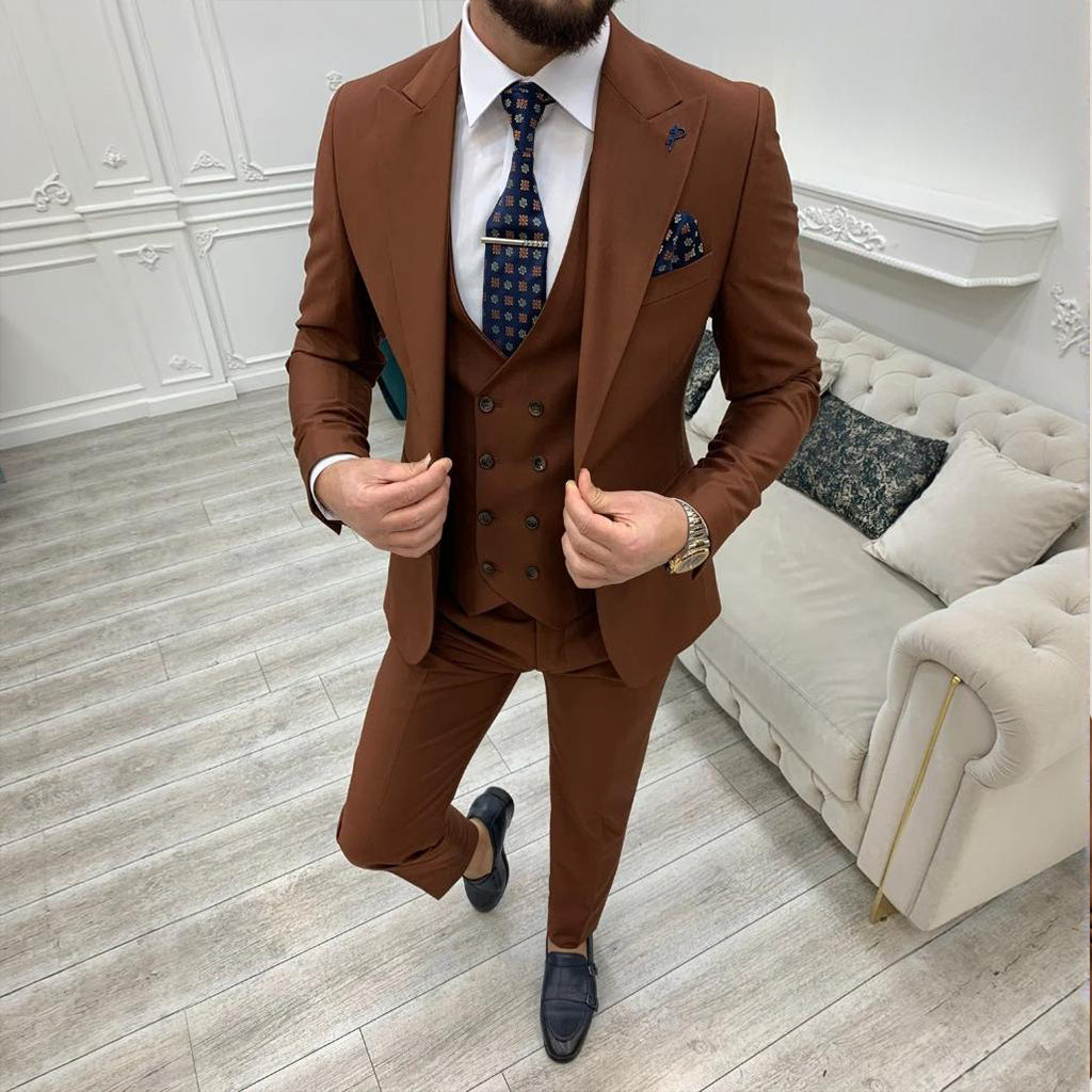 Hollywood jacket Men’s Brown 3 Piece Suit