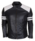 Men’s Fight Hybrid Black Leather Biker Jacket