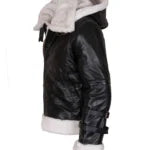 Men’s Fur Lined B3 Bomber Black Leather Jacket