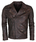 Men’s Vintage Dark Brown Waxed Italian Style Leather Jacket