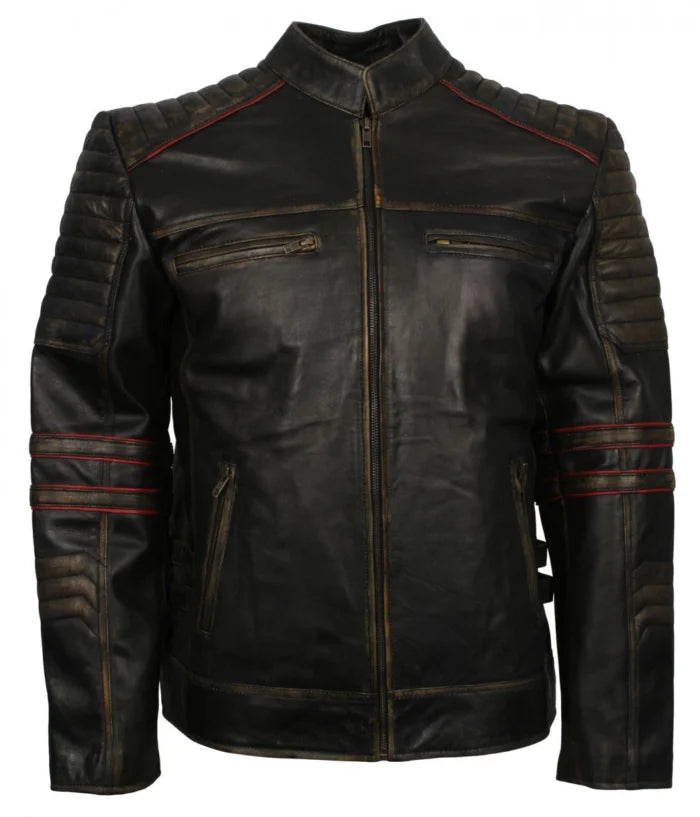 Ride Skull Cowhide Motorcycle Leather Jacket