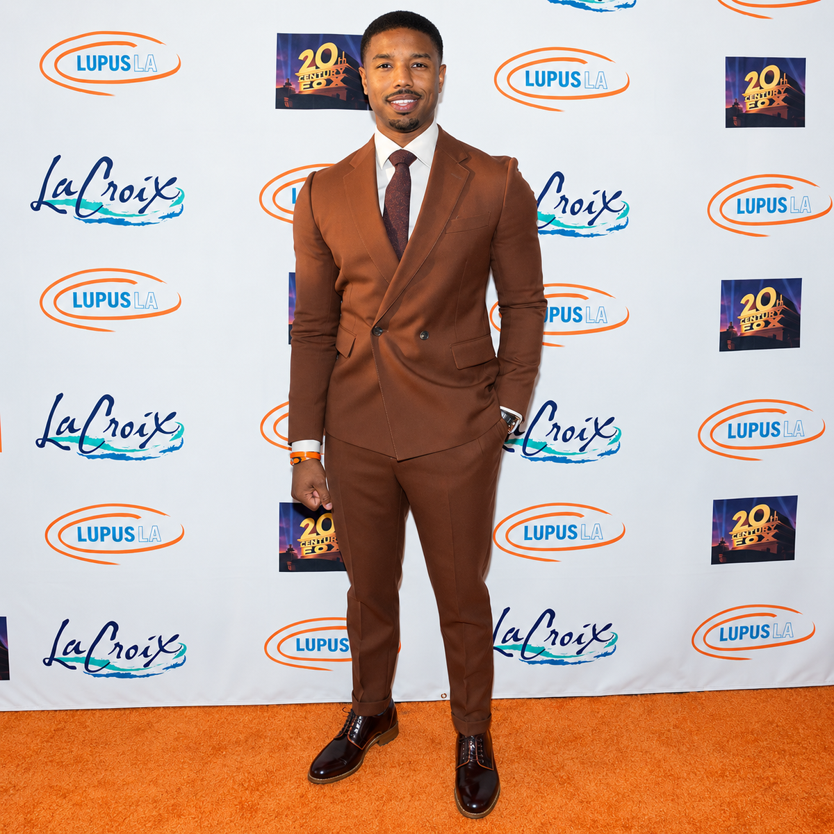 Hollywood Jackets Michael B. Jordan 2016 Lupus LA Orange Ball Brown Suit Men’s