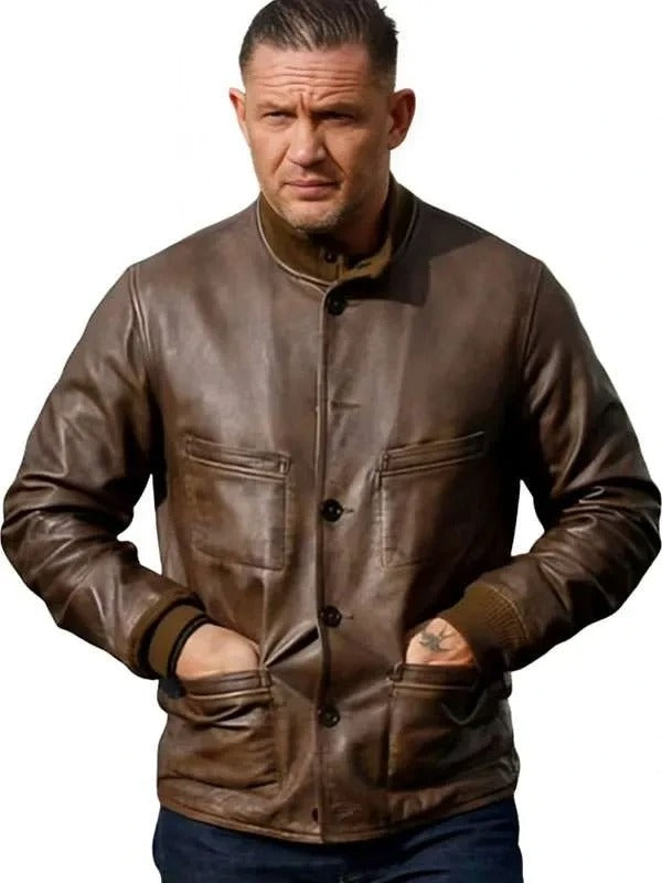 Hollywood Jackets Tom Hardy MobLand Brown Leather Jacket