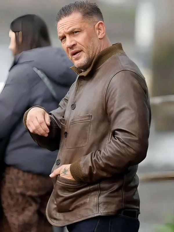 Hollywood Jackets Tom Hardy MobLand Brown Leather Jacket