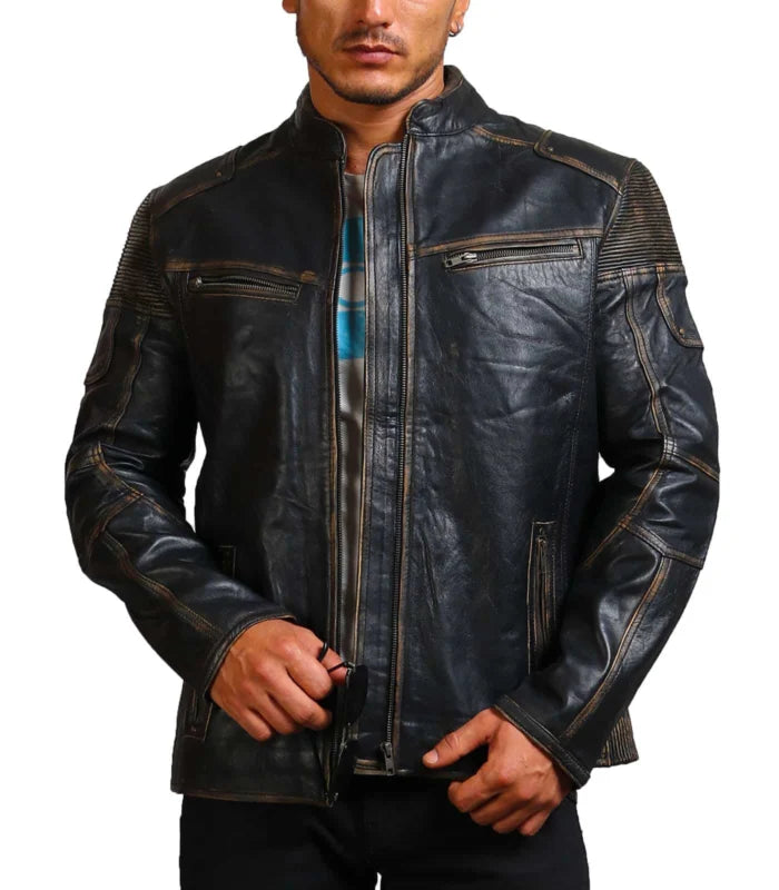Ride Skull Cowhide Motorcycle Leather Jacket