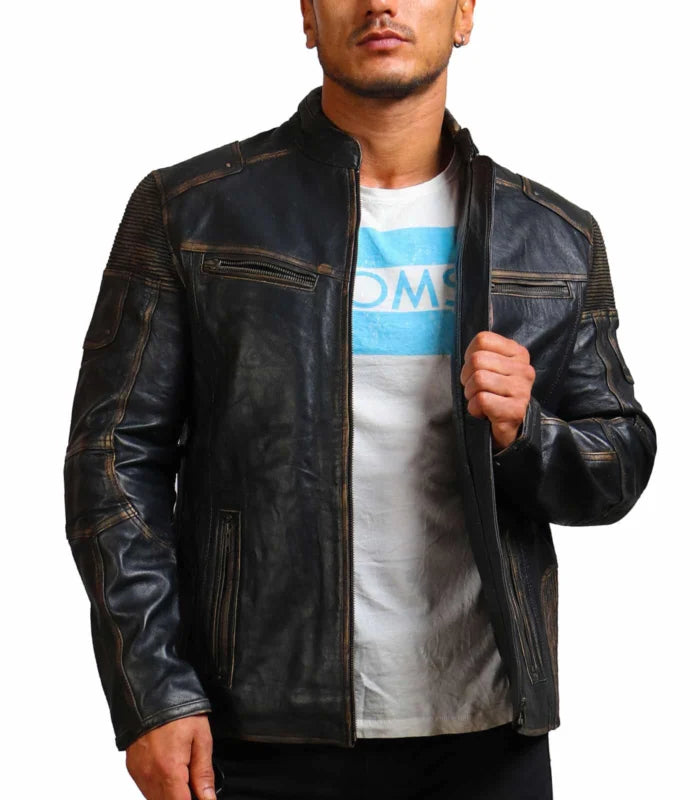 Ride Skull Cowhide Motorcycle Leather Jacket