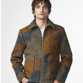 Hollywood Jackets Men's Multi Color Wool Blend Zip Jacket Front View