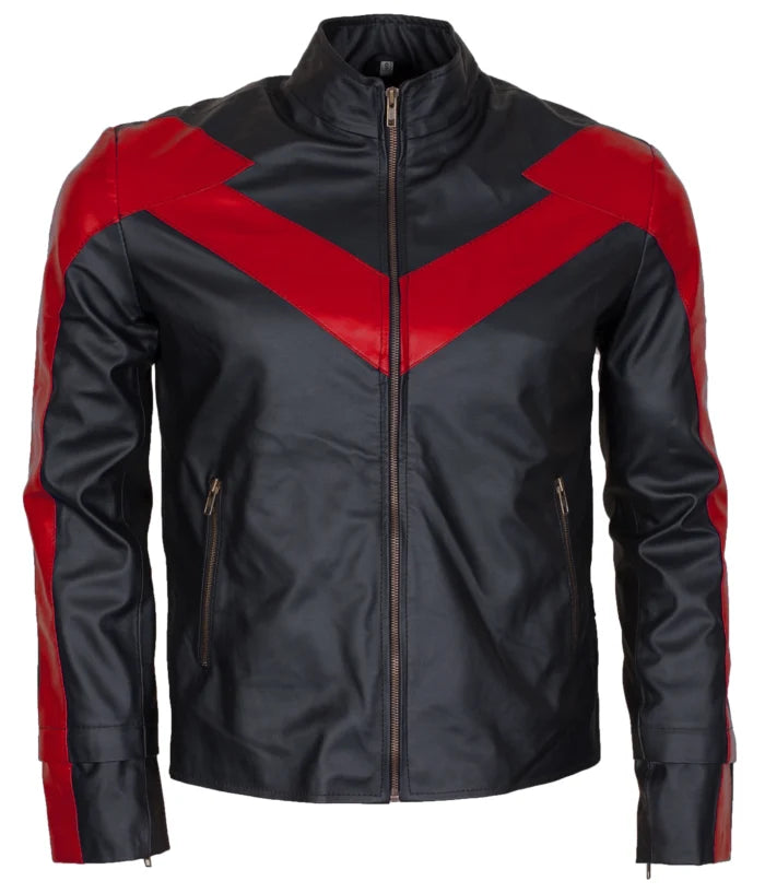 Dick Grayson Red Nightwing Faux Leather Jacket