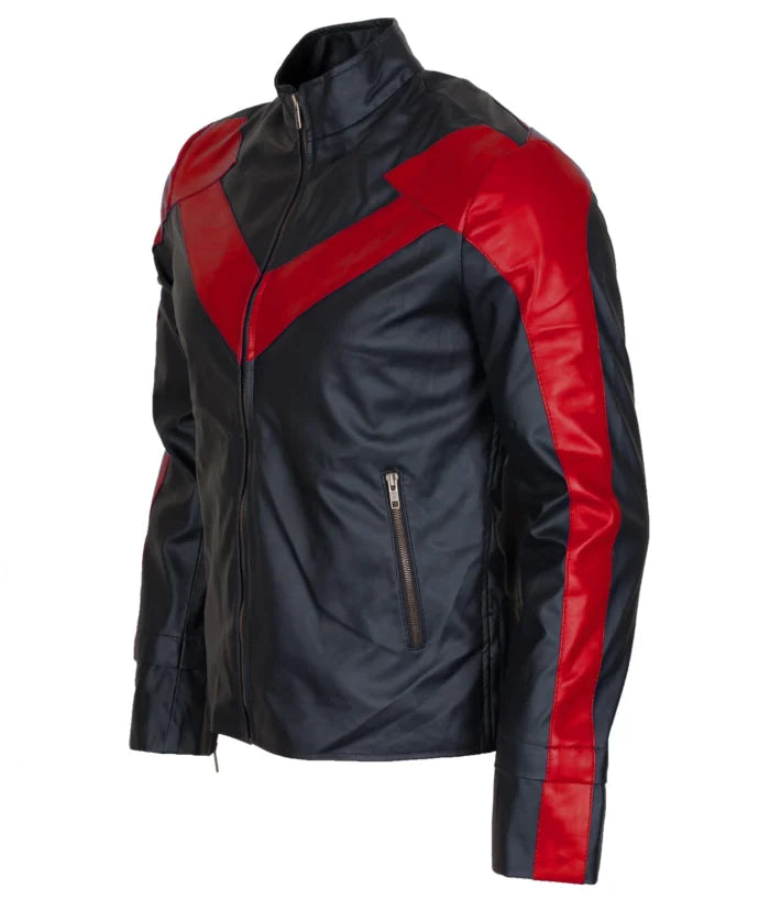 Dick Grayson Red Nightwing Faux Leather Jacket