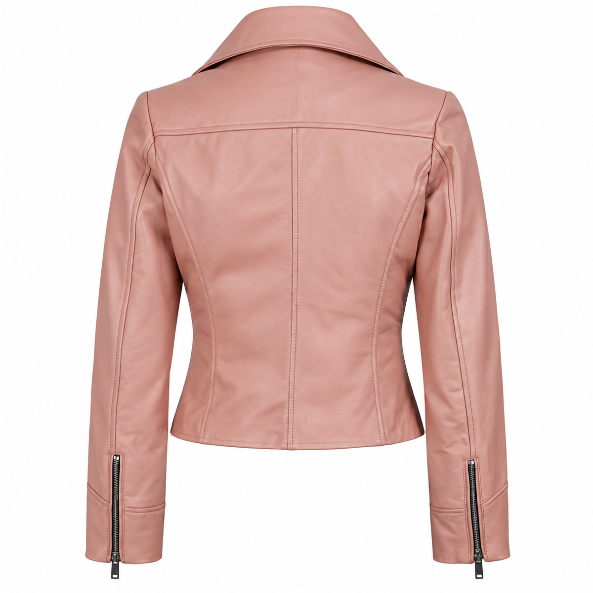 Ninfa Women’s Pink Biker Leather Jacket