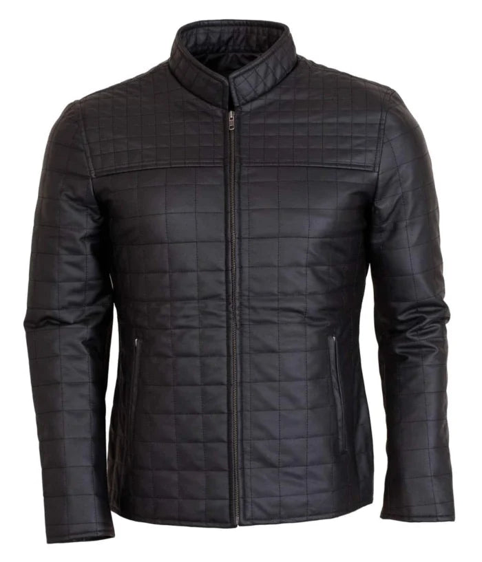 Quilted Brown Men’s Fashion Leather Jacket – Premium Genuine Leather Jacket