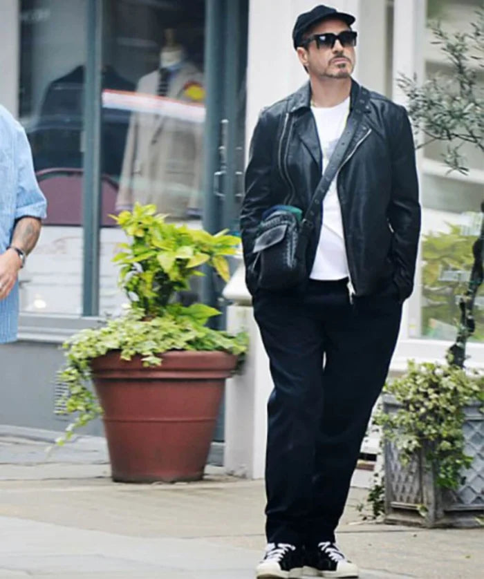 Robert Downey Jr Biker Leather Jacket