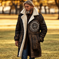 Men’s Hollywood Jackets Distressed Brown Shearling Leather Long Coat