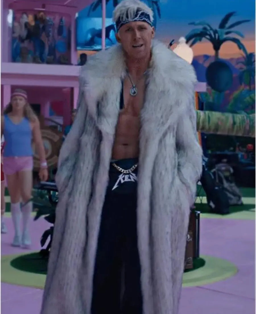 Ryan Gosling Ken White Shearling Women Fur Coat