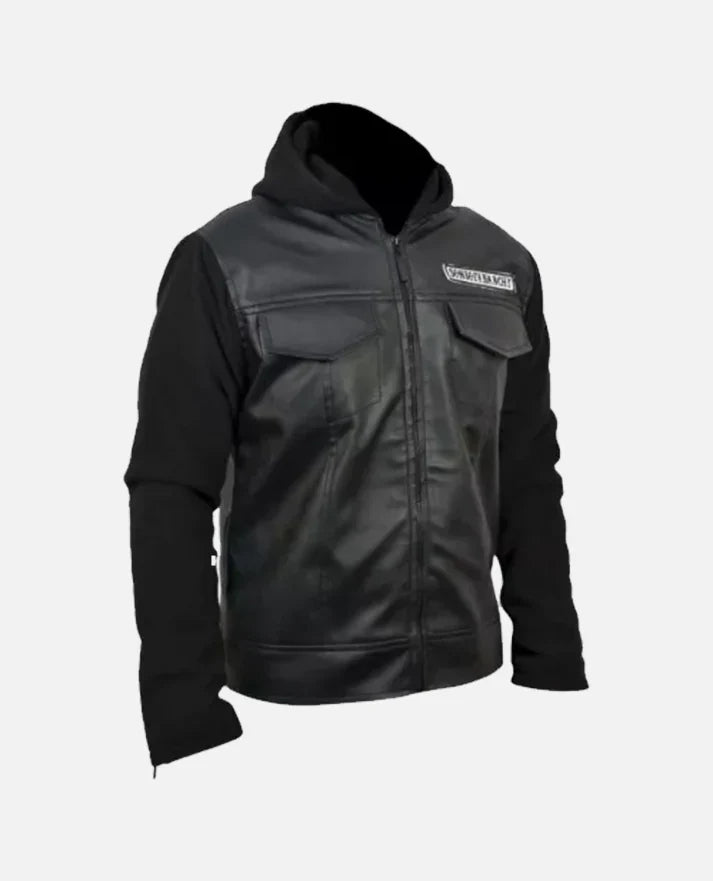 SOA Son of Anarchy Leather Hooded Jacket