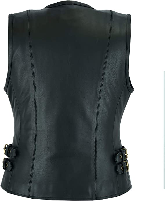 Sheep Skin Leather Black Vest