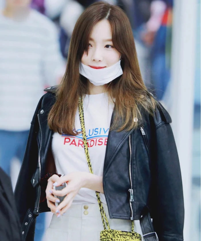 Hollywood Jackets Taeyeon Black Biker Leather Jacket