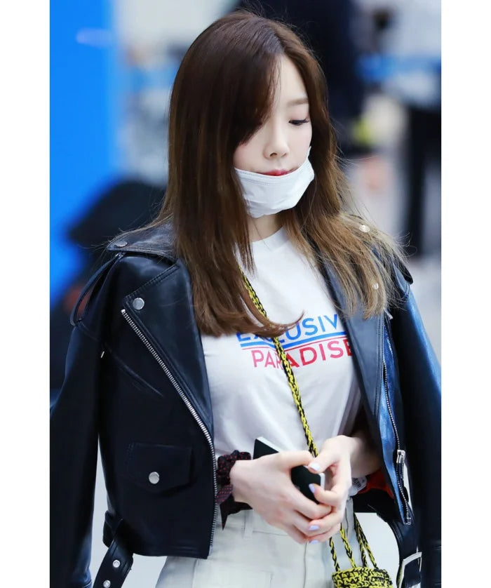 Hollywood Jackets Taeyeon Black Biker Leather Jacket