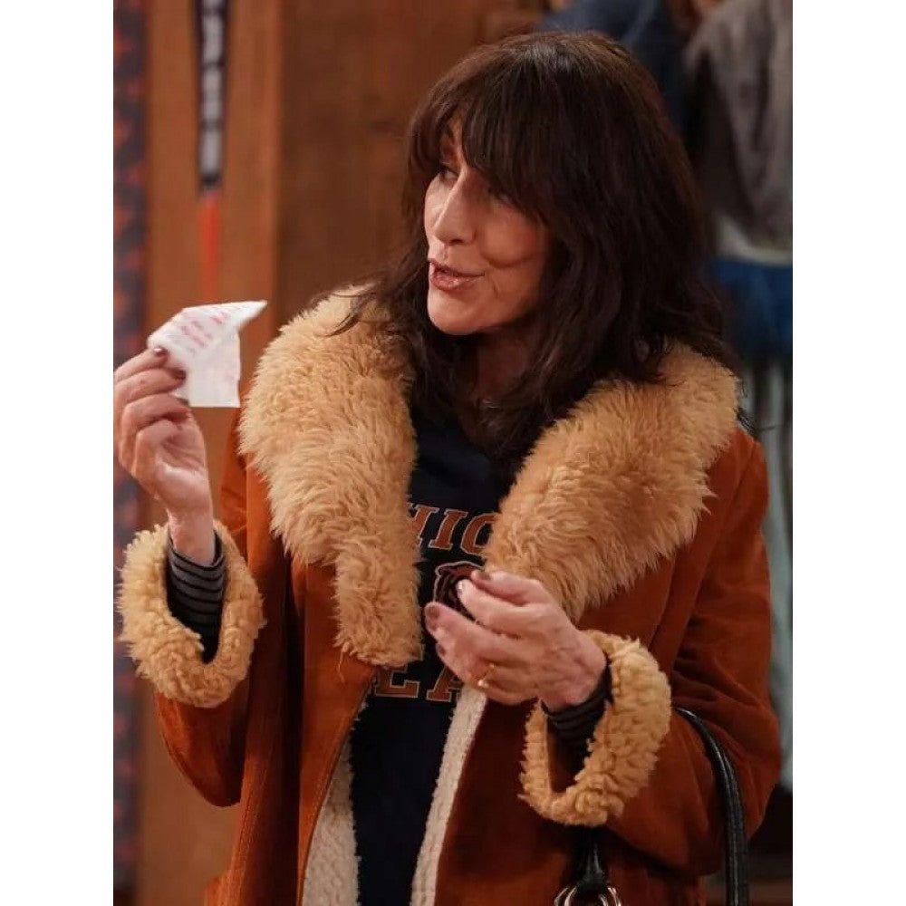 Katey Sagal The Conners Shearling Suede Coat