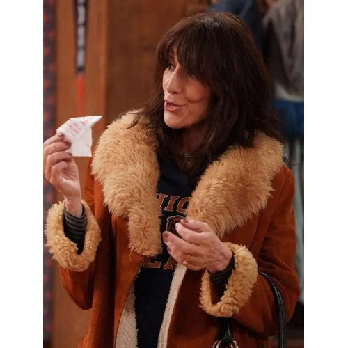 Katey Sagal The Conners Shearling Suede Coat