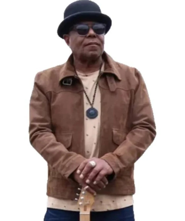 Tito Jackson Brown Suede Leather Jacket