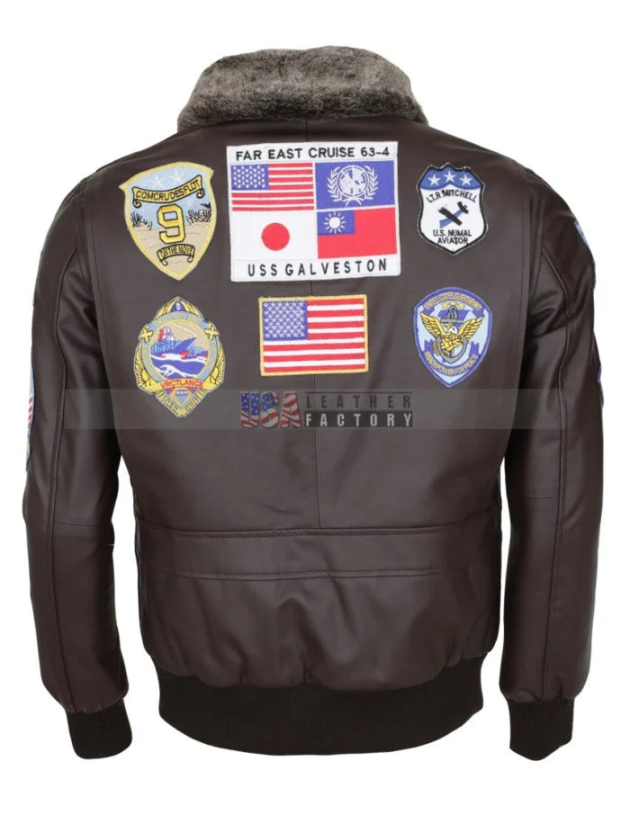 Classic Top Gun Tom Cruise Leather Jacket – Brown