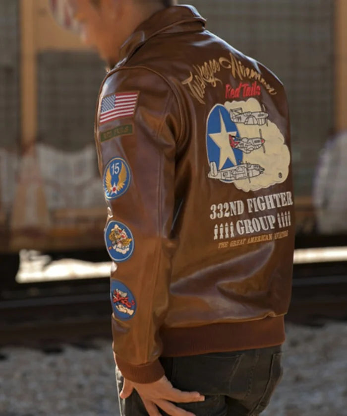Tuskegee Airmen Fighter A2 Brown Leather Jacket