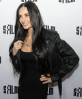 Hollywood Jackets Demi Moore Inspired Moto Black Biker Leather Jacket