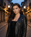 Hollywood Jackets Victoria Konefal Days of Our Lives Black Biker Leather Jacket