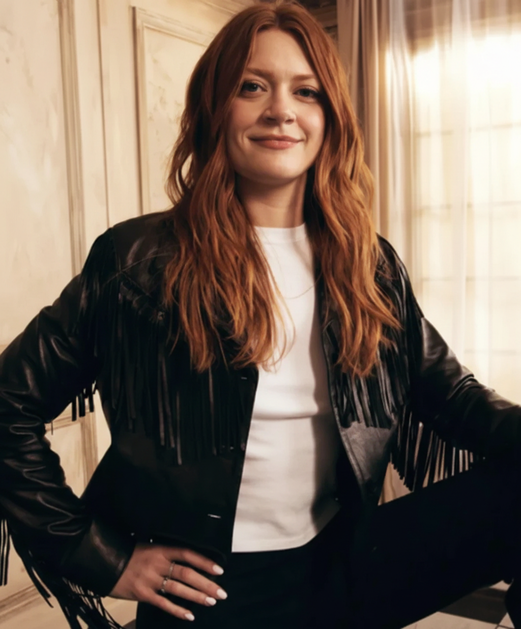 Hollywood Jackets Colby Minifie Inspired The Surrender 2025 Leather Fringe Jacket