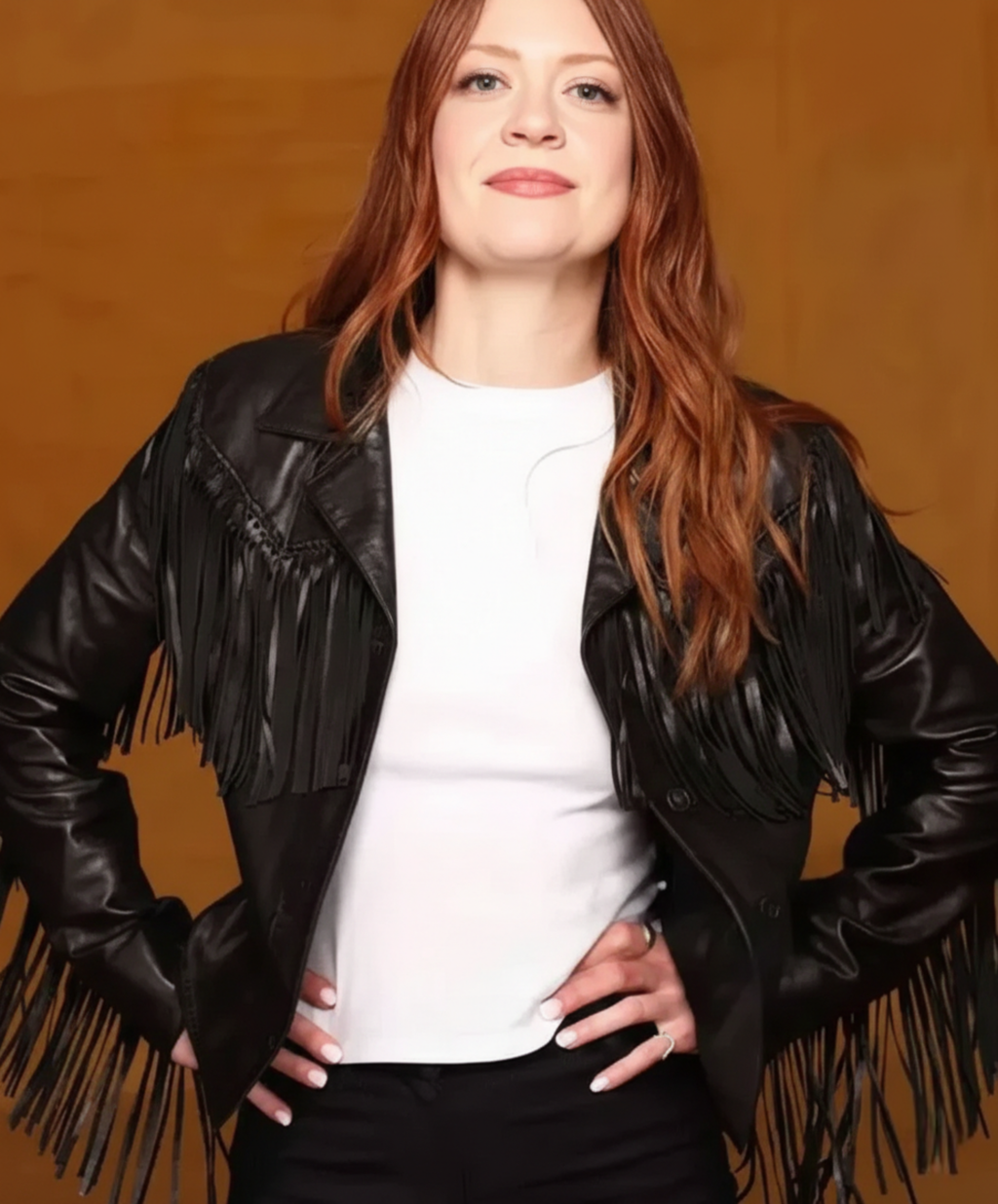 Hollywood Jackets Colby Minifie Inspired The Surrender 2025 Leather Fringe Jacket