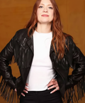 Hollywood Jackets Colby Minifie Inspired The Surrender 2025 Leather Fringe Jacket