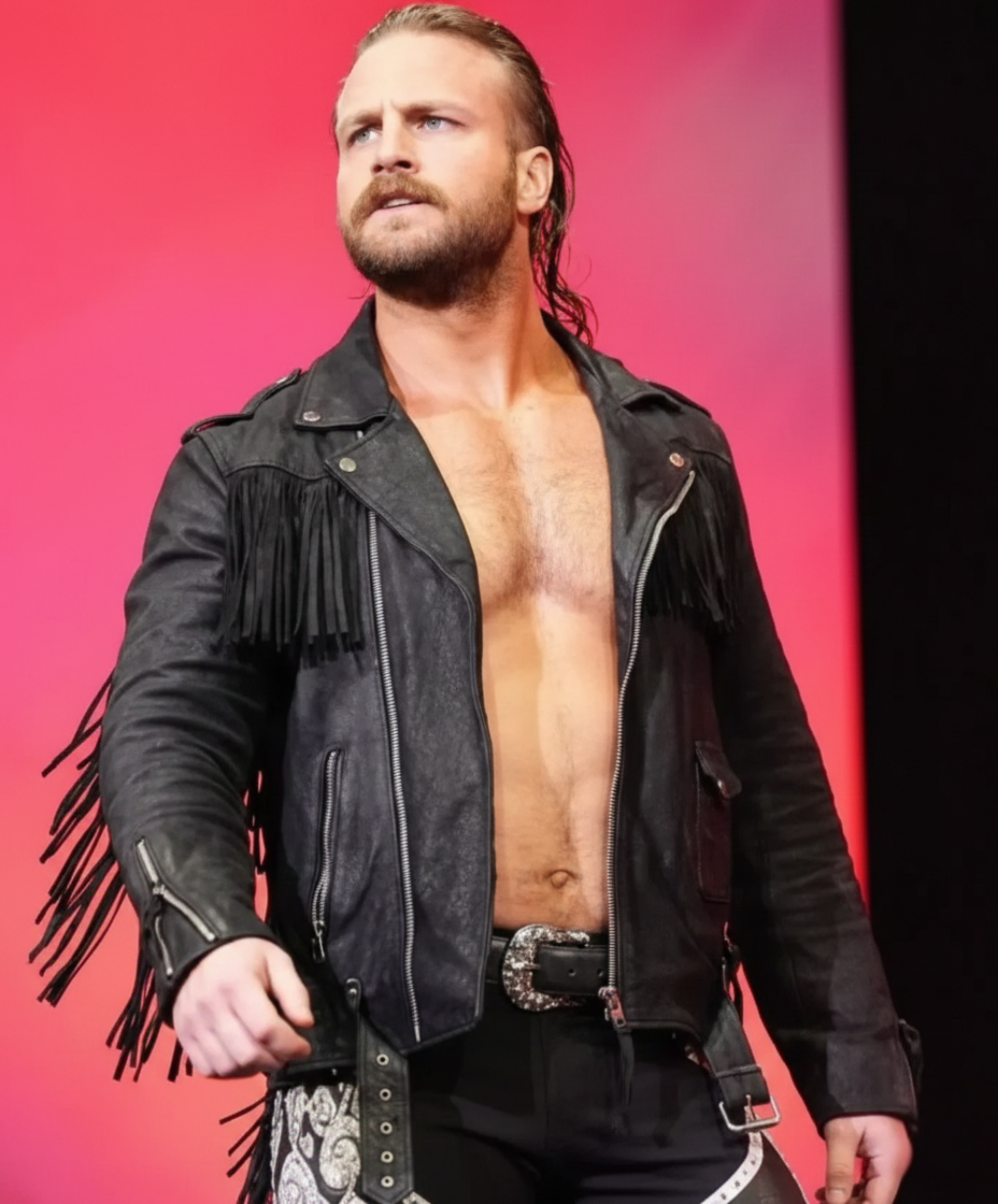 Hangman Adam Page Inspired Black Suede Fringe Jacket