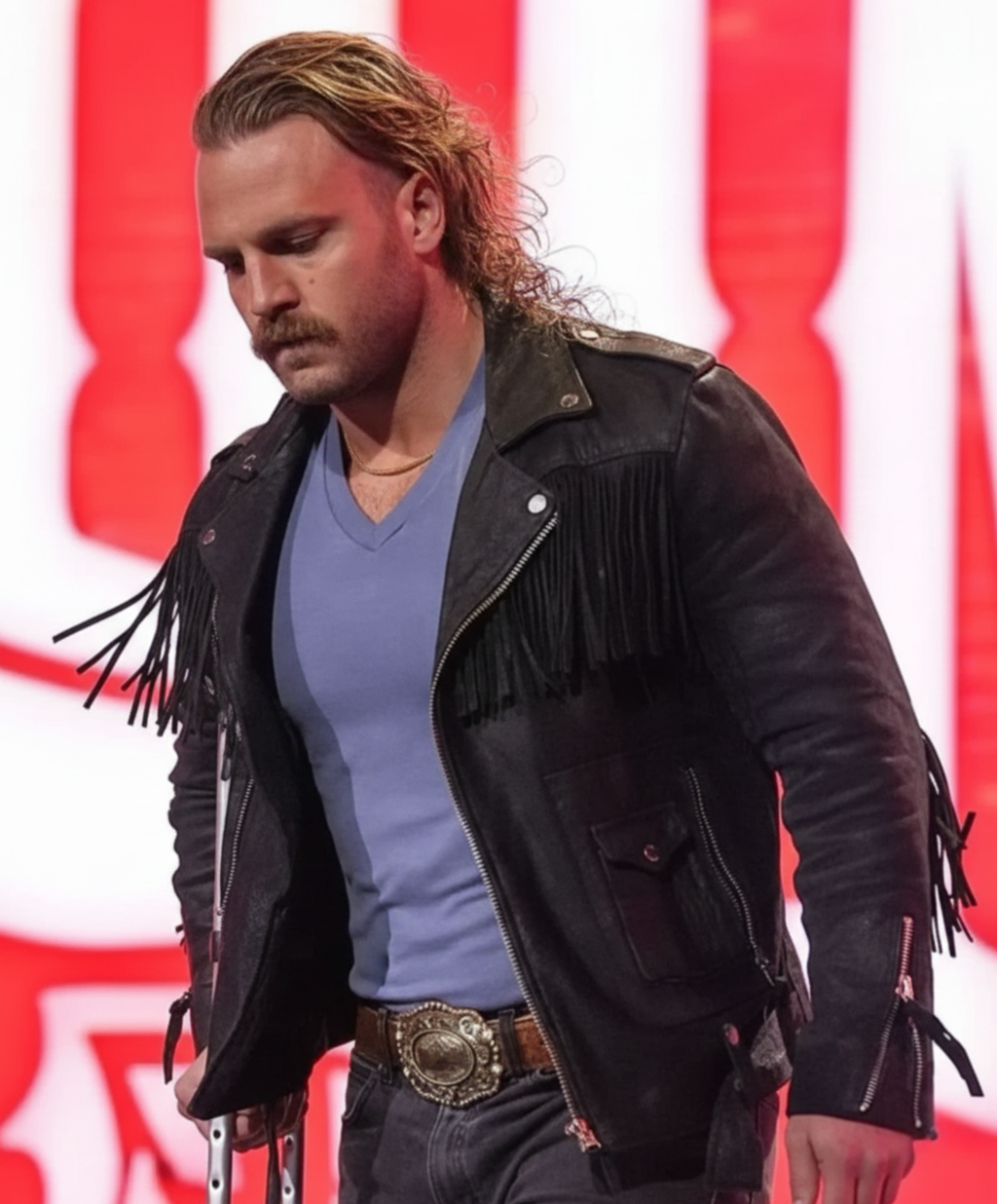 Hangman Adam Page Inspired Black Suede Fringe Jacket