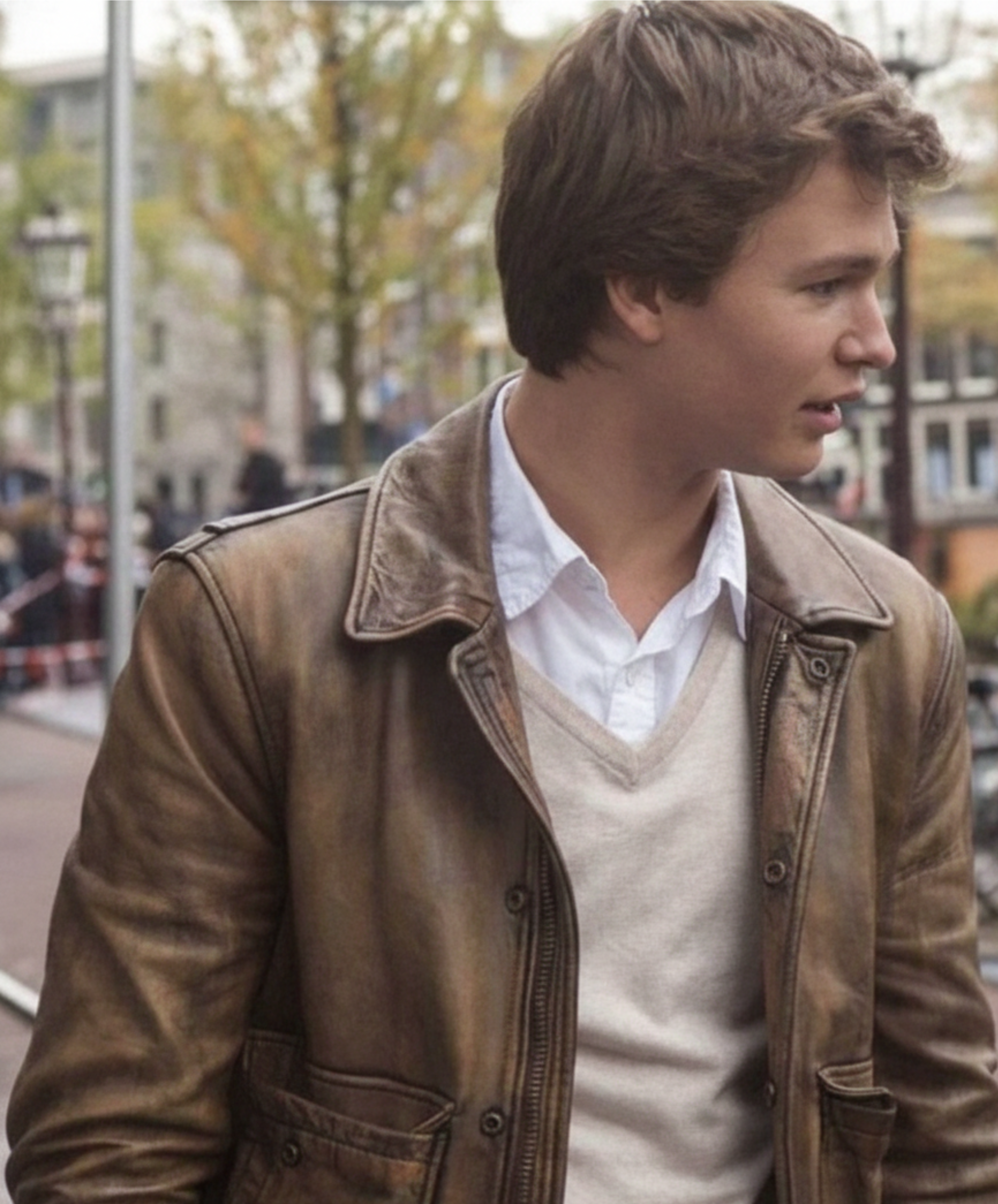 Ansel Elgort Inspired Leather Jacket