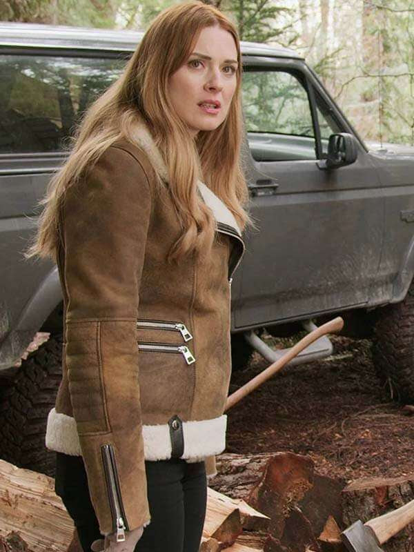 Hollywood Jackets Virgin River Melinda Monroe Brown Shearling Leather Jacket