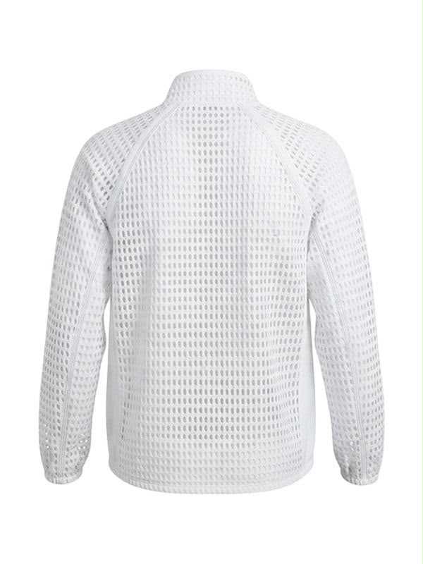 Premium White Knit Zip Jacket – Tennis Champion Inspired Edition