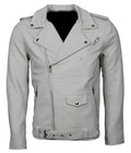 Premium Quality White Brando Lambskin Leather Jacket