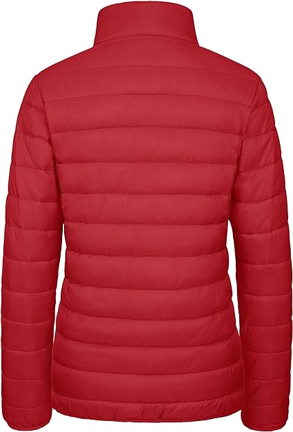 Women Red Quilt Puffer Jacket